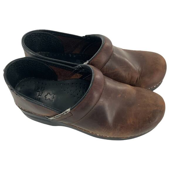 Dansko Brown Leather Womens Clogs Mules Staples Professional Shoes 38 (US 7.5-8) - Picture 10 of 11